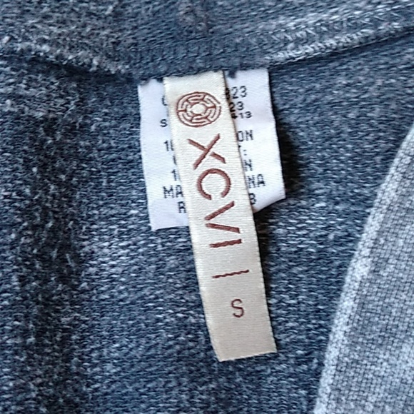 XCVI - Dusty Gray Hooded Zipper Jacket | Asymmetrical Hem - Size: Small - Picture 2 of 12